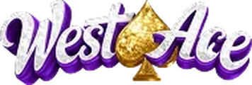 Logo Westace Casino – napis w stylu westernu ze złotym asem pik